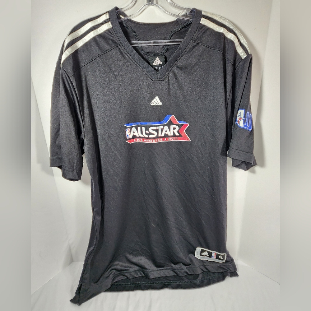 Adidas L.A. 2011 NBA All Star Game Men's Microfiber V-Neck T-Shirt Size XL Black